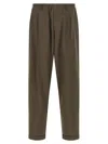 Magliano Elastic Waistband Cuffed Hem Trousers In Brown