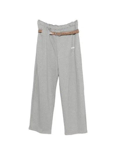 Magliano Buckle-belt Track Pants In Gray