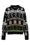 Magliano Festive Crew Neck Sweater With Graphic Motifs In Black