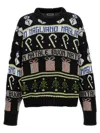 Magliano Festive Crew Neck Sweater With Graphic Motifs In Black