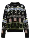 Magliano Festive Crew Neck Sweater With Graphic Motifs In Black