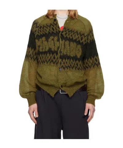 Magliano Button-down Long-sleeved Knitwear In Black