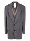 Magliano Single Breasted Jacket Notch Lapel In Brown