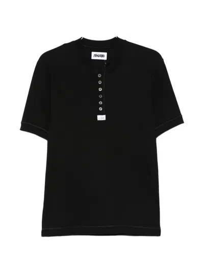 Magliano Buttoned Short-sleeve T-shirt In Black