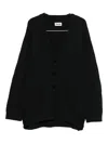 Magliano Cable-knit Cashmere Cardigan In Black