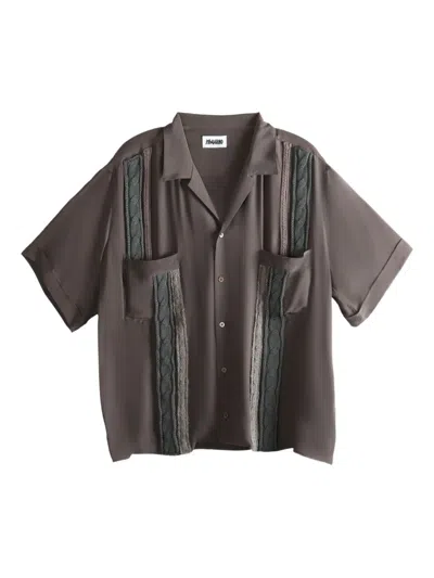 Magliano Cable-knit Panel Shirt In Brown