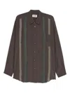 Magliano Cable-knit Panel Shirt In Brown