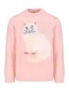 Magliano Cat Intarsia Sweater In Nude & Neutrals