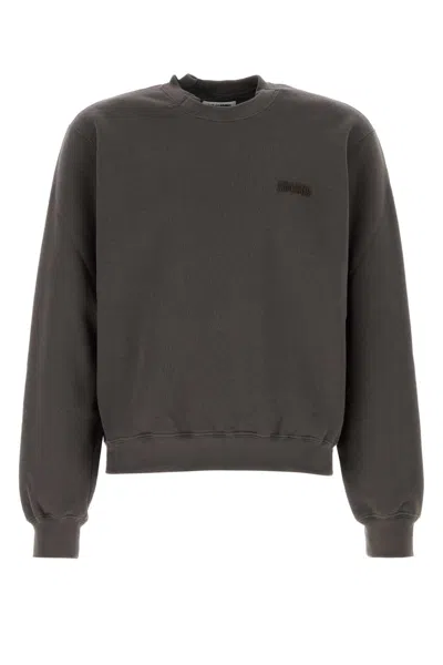 Magliano Cotton Sweatshirt Ribbed Cuffs And Hem In Brown