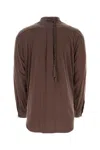 Magliano Chocolate Stretch Cupro Liquid Shirt In 56