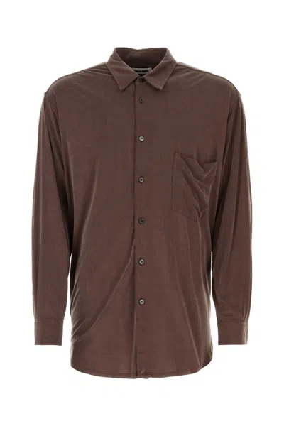 MAGLIANO MAGLIANO CHOCOLATE STRETCH CUPRO LIQUID SHIRT