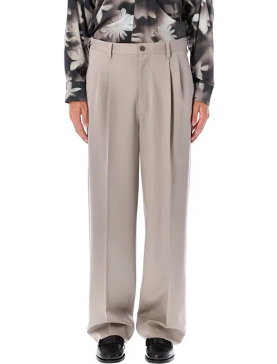 Magliano Double Pleated Zipper Trousers In Fango