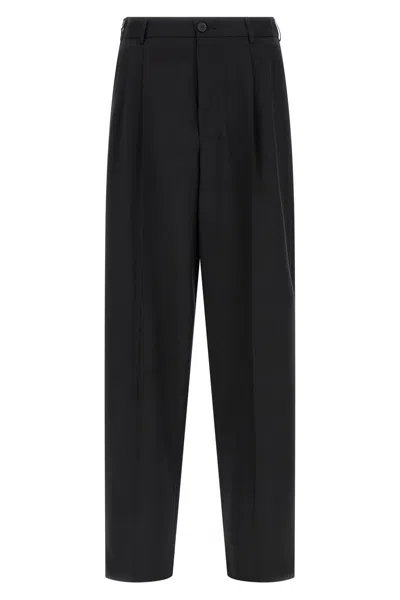 Magliano Double Pleat Straight Trousers In Black