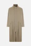 Magliano Belted High Collar Long Coat In Beige