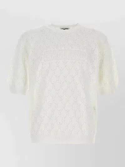 Magliano Comunione Crew Neck Textured Knit T-shirt In White