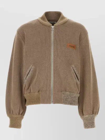 Magliano Biscuit Cotton Blend Bomber Jacket In Brown