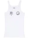 Magliano Logo-print Ribbed Top In White