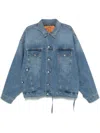 Magliano Twisted Denim Jacket In Blue