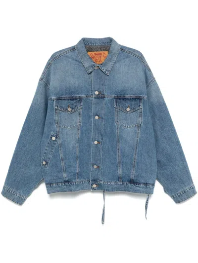 Magliano Twisted Denim Jacket In Blue