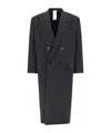 Magliano Double Breasted Coat Notched Lapels In Black