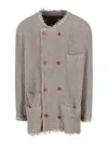Magliano Relaxed Fit Double-breasted Jacket In Gray