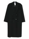 Magliano Double-breasted Wool Coat In Black