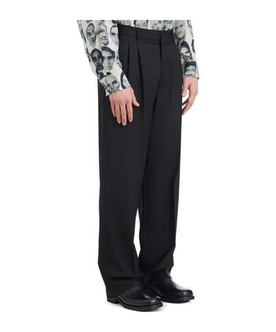 Magliano Double Pleat Straight Pants In Black