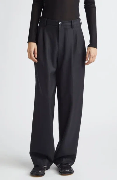 Magliano Double Pleat Wool Pants In Black