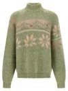 Magliano Intarsia-pattern Mock-neck Sweater In Green