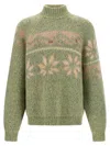 Magliano Intarsia-pattern Mock-neck Sweater In Green