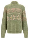 Magliano Intarsia-pattern Mock-neck Sweater In Green