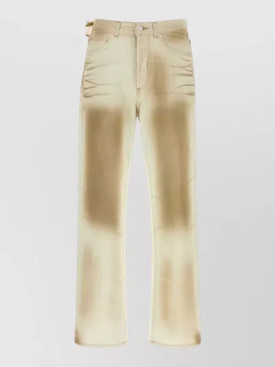 Magliano Dual Tone Denim Jeans Straight Leg In Neutral