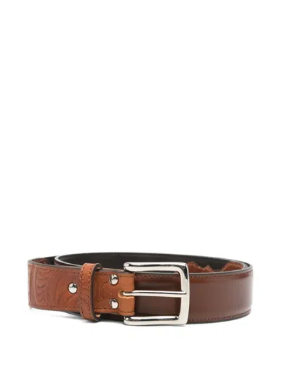 Magliano Embossed Leather Belt In Brown