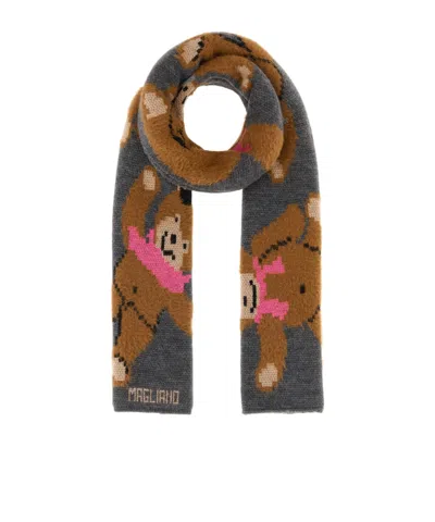 MAGLIANO EMBROIDERED WOOL-BLEND SCARF