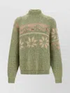 Magliano Intarsia-pattern Mock-neck Sweater In Green