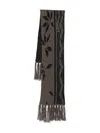 Magliano Floral-pattern Fringed Scarf In Brown