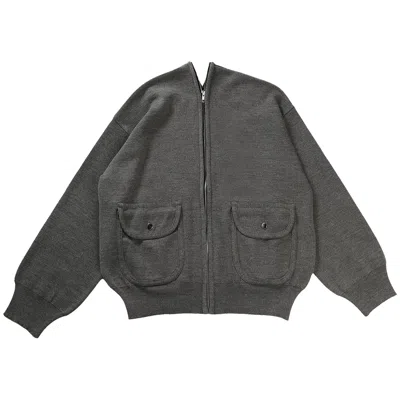 Pre-owned Magliano Gerri Knitted Bomber Jacket 'dark Grey' | Men's Size L In Gray