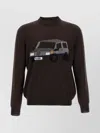 Magliano Graphic Crew Neck Long Sleeve Sweater In Brown
