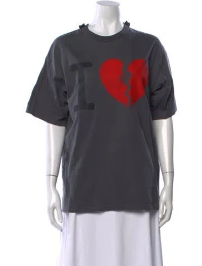 Pre-owned Magliano Graphic Print Crew Neck T-shirt In Gray