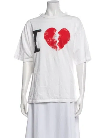 Pre-owned Magliano Graphic Print Crew Neck T-shirt In White