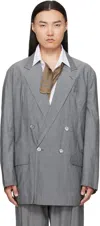 Magliano Oversized Double-breasted Blazer Jacket In Gray