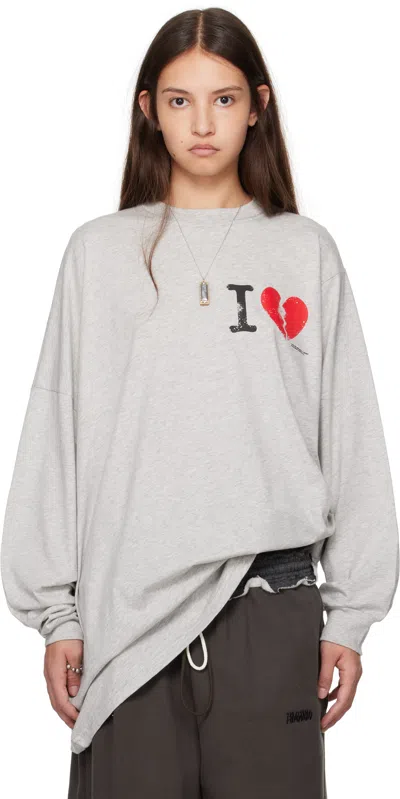 Magliano Gray 'i Suffer' Long Sleeve T-shirt In 44