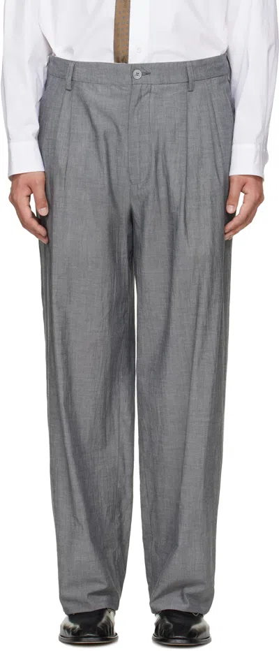 Magliano Gray Zipped Double Pleats Trousers