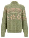 Magliano Intarsia-pattern Mock-neck Sweater In Green