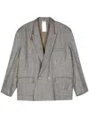 Magliano Grey Wool Blend Melton Blazer In Grey