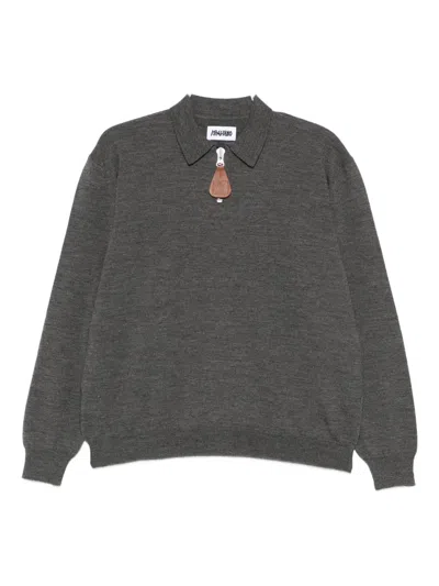 Magliano Half-zip Polo Sweater In Gray