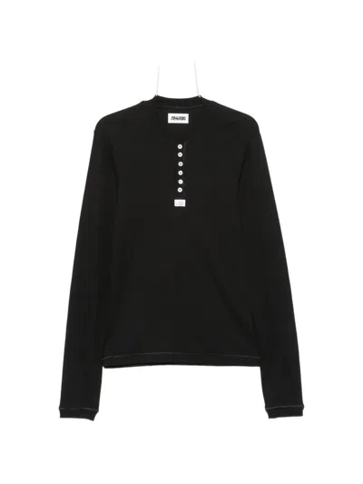 Magliano Long-sleeve Button-front T-shirt In Black