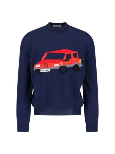 Magliano Car-appliqué Wool Sweater In Blue