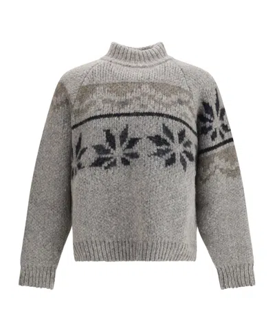 MAGLIANO INTARSIA MOCK NECK SWEATER
