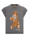 Magliano Teddy Bear V-neck Sweater In Gray